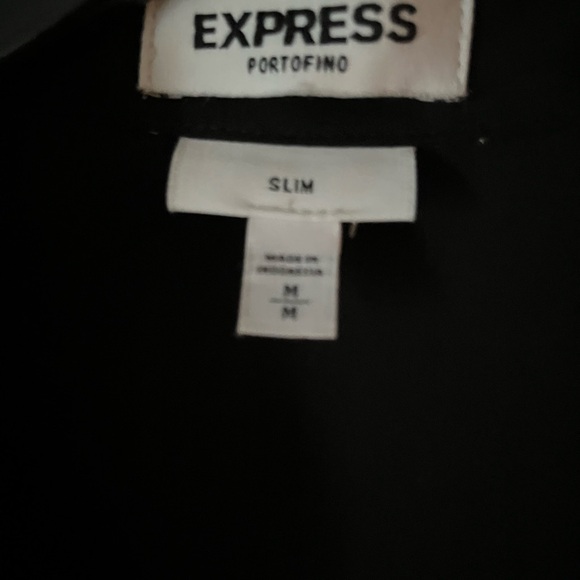 Express Black with Red Slim Fit Blouse - Picture 5 of 5